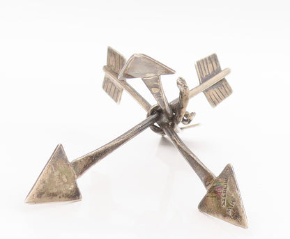 925 Sterling Silver Vintage Southwestern Dark Tone Cutout Arrow Stand TR3897
