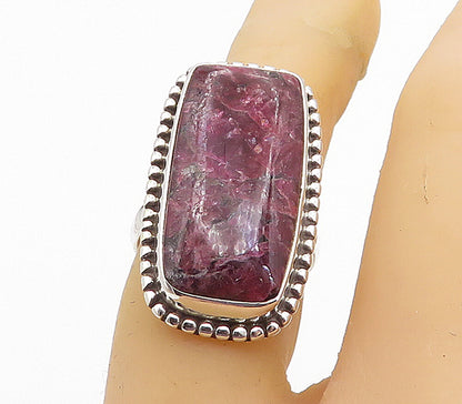 925 Sterling Silver Cabochon Cut Jasper Square Cocktail Ring Sz 6 RG8523