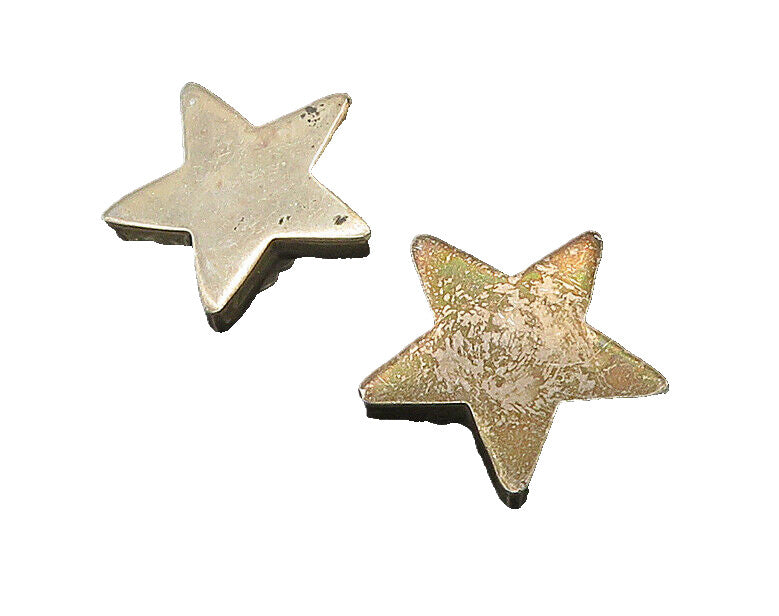 MEXICO 925 Silver  Vintage Dark Tone Hollow Star Non Pierce Earrings  EG10911