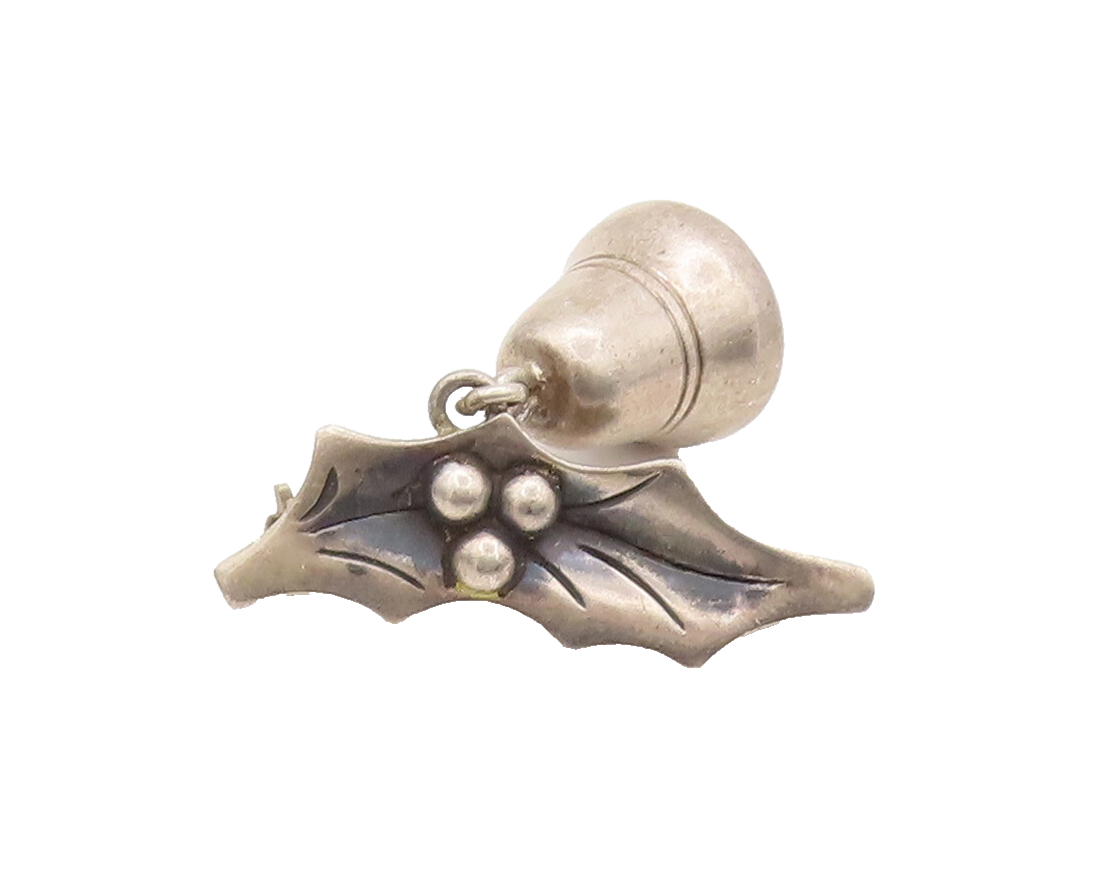 925 Sterling Silver Vintage Brooch Pin DAMASO GALLEGOS Bell Jingles  BP10563