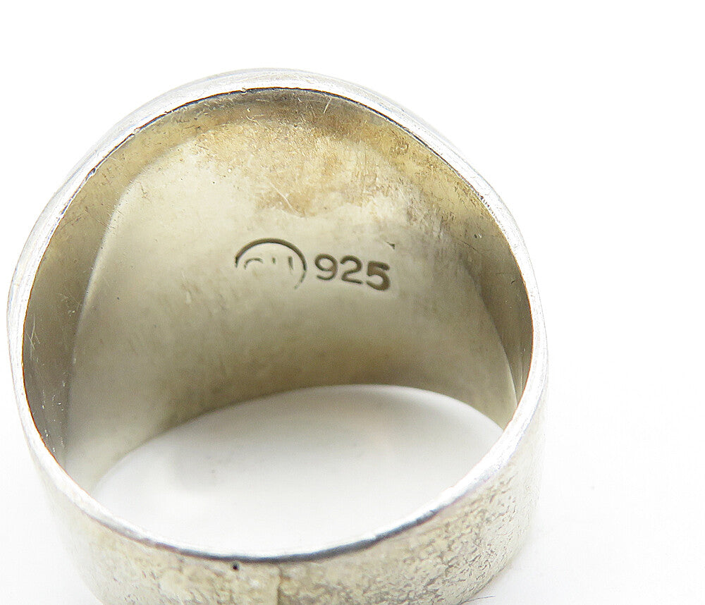925 Sterling Silver  Vintage Shiny Fluted Dome Round Band Ring Sz 8.5  RG6436