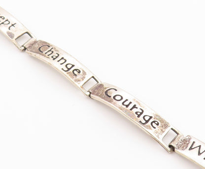 925 Silver Vintage Engraved Religious Inspirational Words Bracelet BT9540