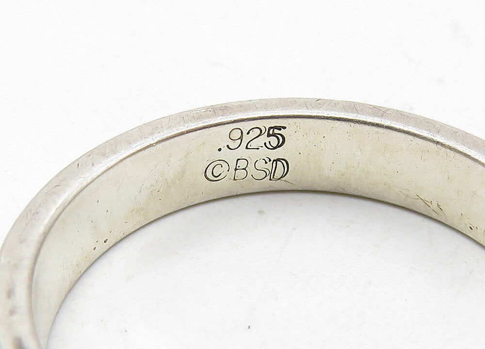 BOB SIEMON 925 Silver  Vintage True Love Waits Stamped Band Ring Sz 8  RG10489