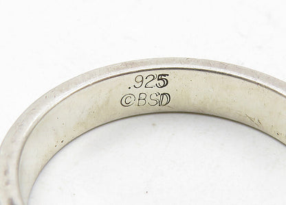BOB SIEMON 925 Silver  Vintage True Love Waits Stamped Band Ring Sz 8  RG10489