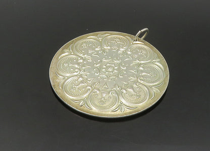 TOWLE 925 Sterling Silver  Vintage Shiny Floral Patterned Pendant  PT18931