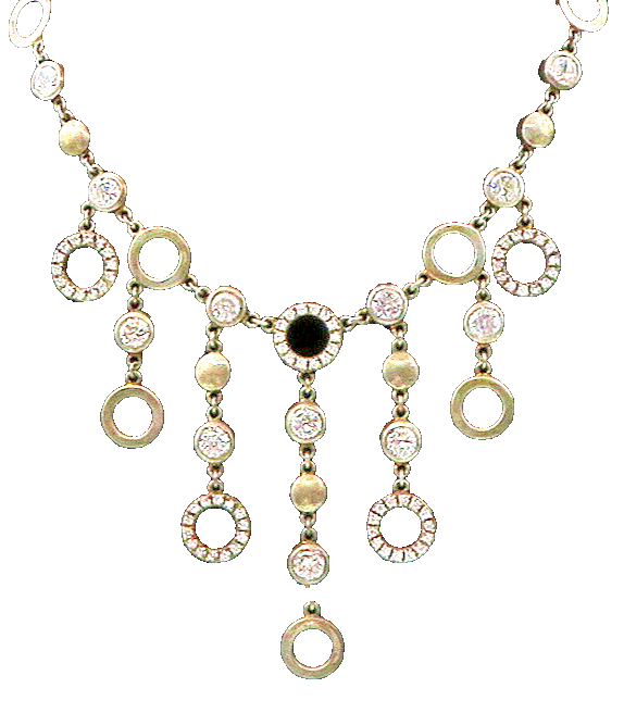 TONI 925 Sterling Silver  Vintage Cubic Zirconia Chain Necklace  NE3640