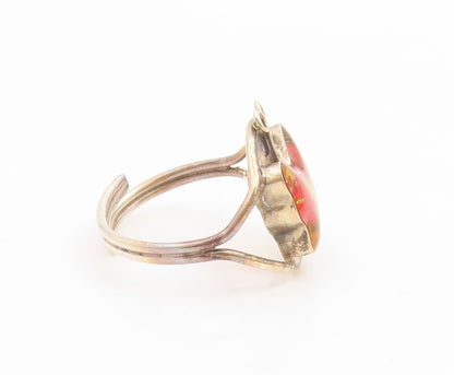 925 Sterling Silver Vintage Ring Pressed Petal Butterfly Band  Sz 12  RG34907