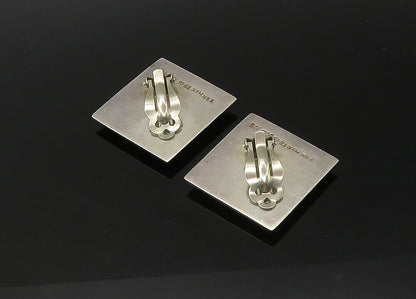 TAXCO 925 Silver  Vintage Turquoise Square Non Pierce Drop Earrings  EG11010