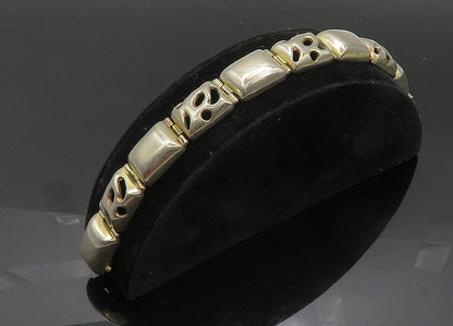 DESIGNER 925 Silver  Vintage Cutout Dome Hinge Link Chain Bracelet  BT8322
