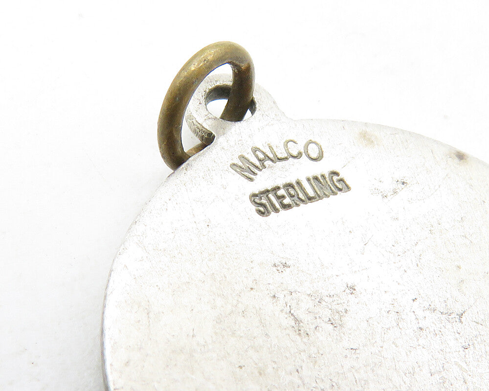 MALCO 925 Sterling Silver  Vintage Antique Saint Cecile Prayer Pendant  PT7351