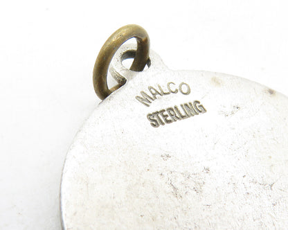 MALCO 925 Sterling Silver  Vintage Antique Saint Cecile Prayer Pendant  PT7351