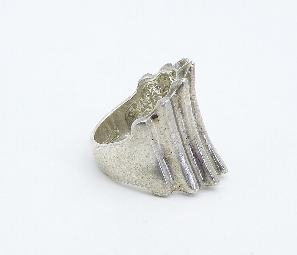925 Sterling Silver  Vintage Shiny Concave Tapered Band Ring Sz 6  RG8352