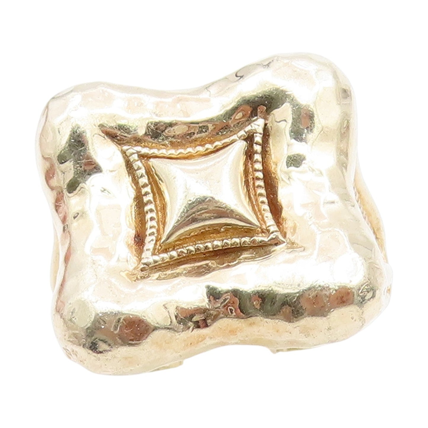 925 Sterling Silver Vintage Ring Gold Plated JUDITH JACK Band  Sz 7.5  RG34447
