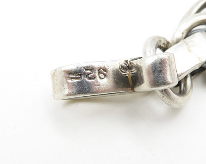 925 Sterling Silver Vintage Smooth Hinge Heavy Link Chain Necklace  NE3034
