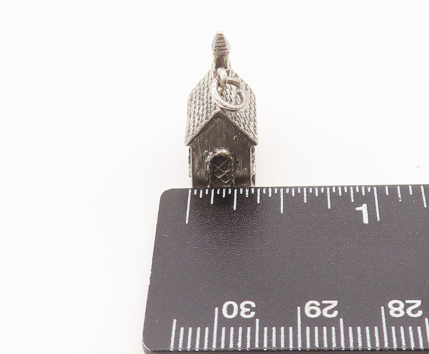 925 Sterling Silver Vintage Pendant DANECRAFT 3D Carved Wedding House  PT22651
