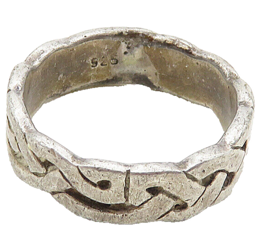 925 Sterling Silver  Vintage Petite Celtic Knot Smooth Band Ring Sz 5.5 RG9432