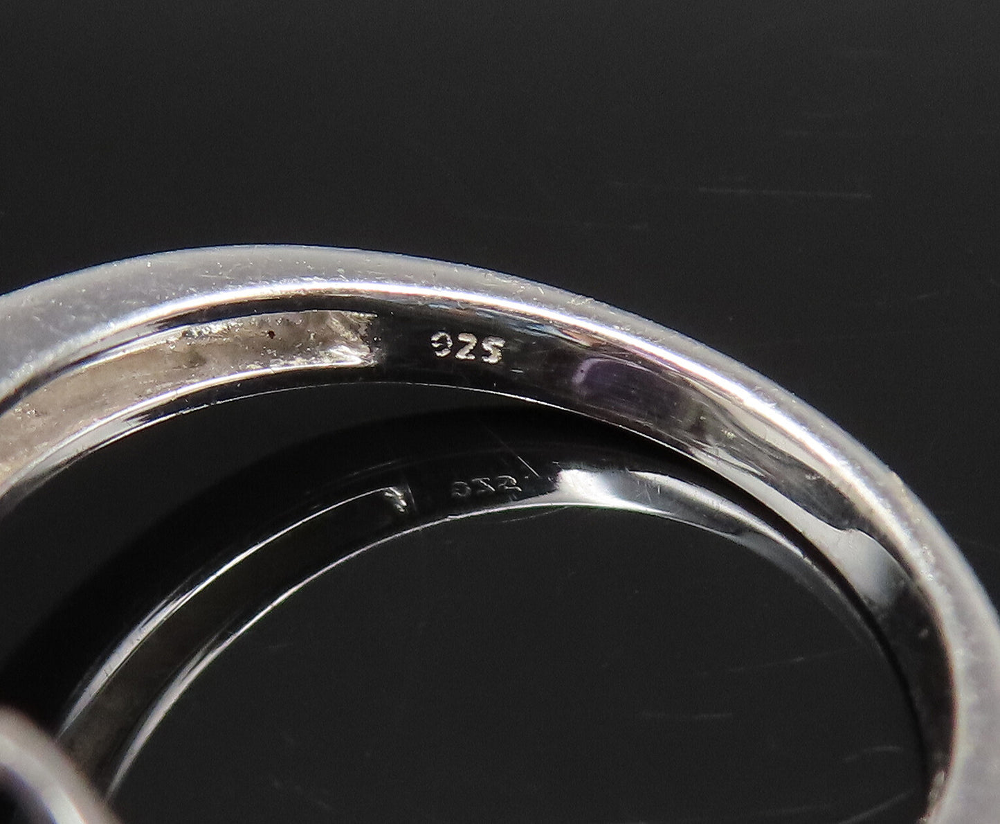 925 Silver  Vintage Elegant Amethyst & Topaz Open Swirl Ring Sz 7.5  RG25700