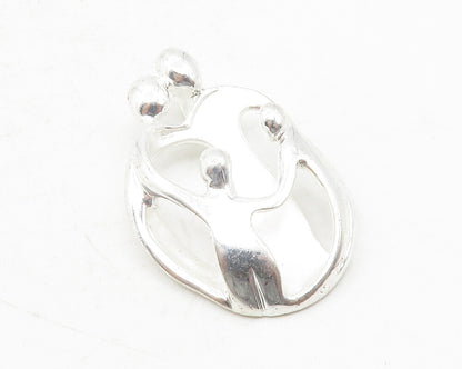 CAROLYN POLLACK 925 Silver  Vintage Shiny Modernist Family Pendant  PT9595