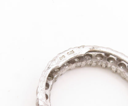 925 Sterling Silver Vintage Pendant Designer Cutout Real Diamonds Ring  PT23798