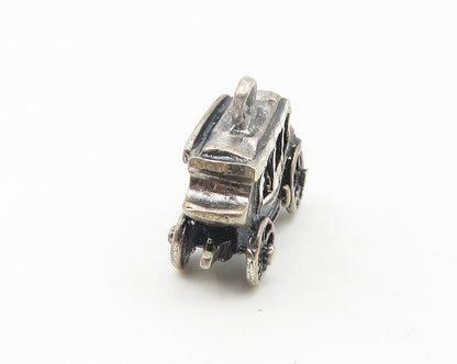 925 Sterling Silver  Vintage Oxidized Black Hills Carriage Car Pendant  PT8918