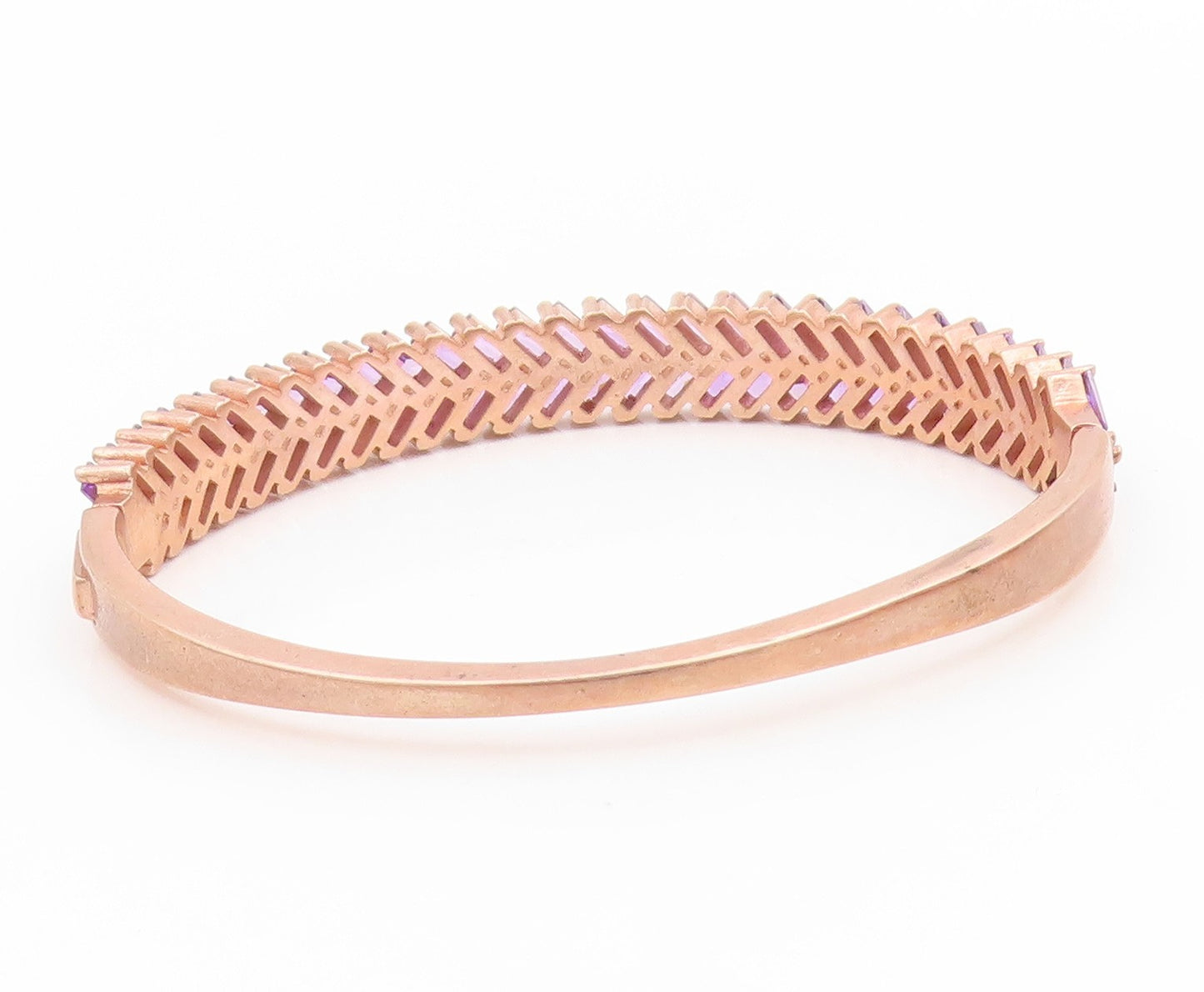 925 Sterling Silver Vintage Bracelet Gold Plated Tanzanite Elegant Bangle BT5727