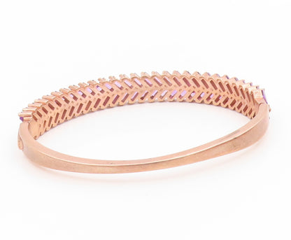 925 Sterling Silver Vintage Bracelet Gold Plated Tanzanite Elegant Bangle BT5727