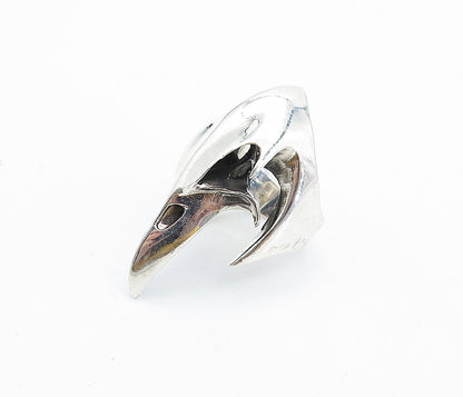 925 Sterling Silver  Vintage Shiny Bird's Head Motif Band Ring Sz 7.5  RG7475
