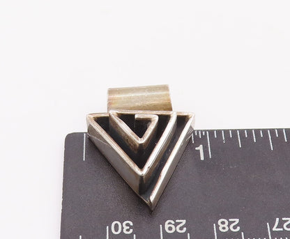 925 Sterling Silver Vintage Pendant MEXICO Designer Triangular Spiral  PT23355