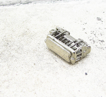 925 Sterling Silver  Vintage Train Car Charm Pendant  PT1753