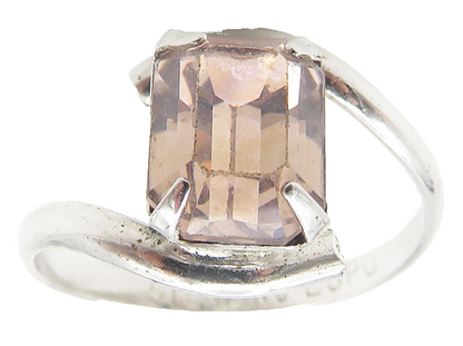 ESPOSITO 925 Sterling Silver  Topaz Shiny Bypass Petite Band Ring Sz 5 RG11092