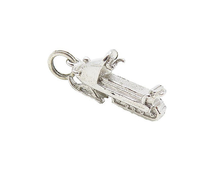 925 Sterling Silver  Vintage Petite Shiny Electric Snow Sleigh Pendant  PT6898