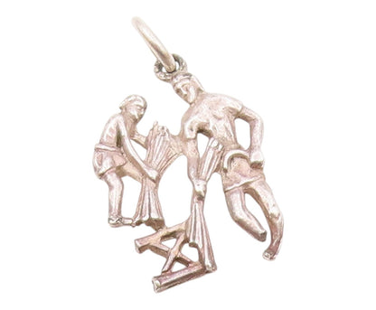 925 Sterling Silver  Vintage Fifth Commandment Religious Pendant  PT16729