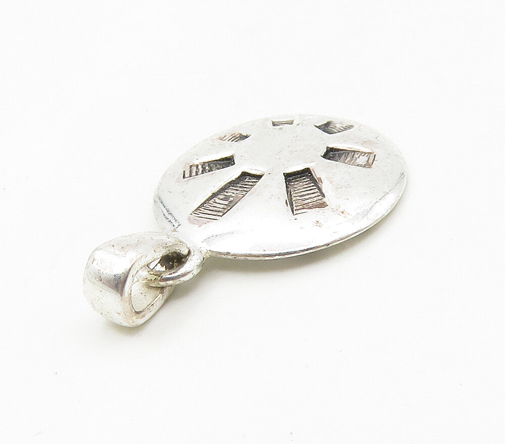 925 Sterling Silver  Shiny Petite Be The Change Etched Quote Pendant  PT12128