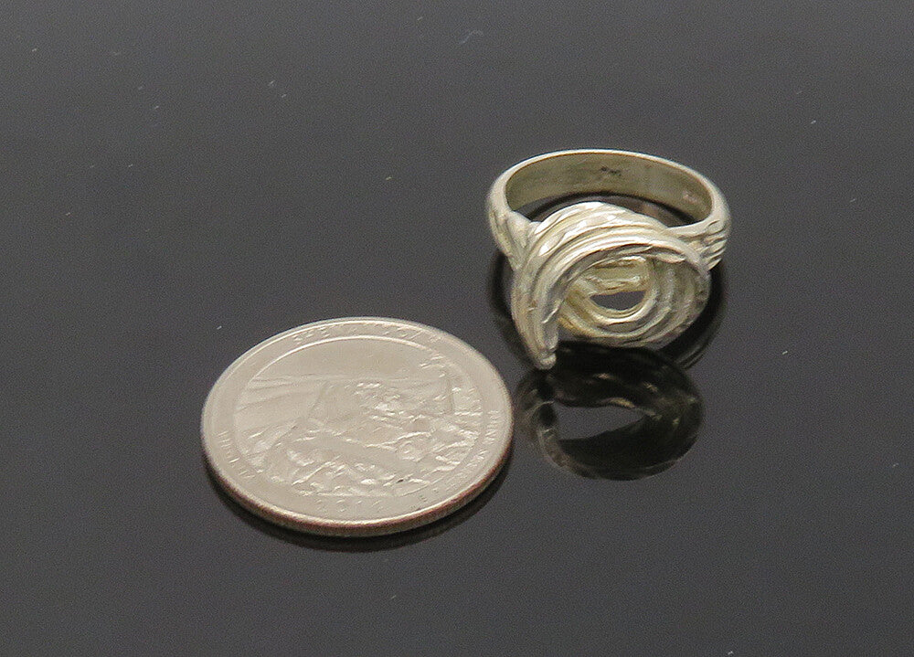 925 Sterling Silver  Vintage Shiny Diamond Cut Band Ring Sz 6.5  RG21037