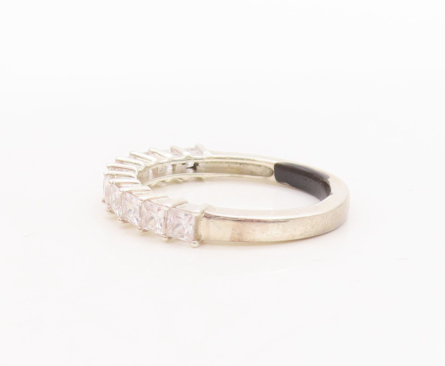 925 Sterling Silver Vintage Ring Minimalist Topaz Band  Sz 7  RG29469