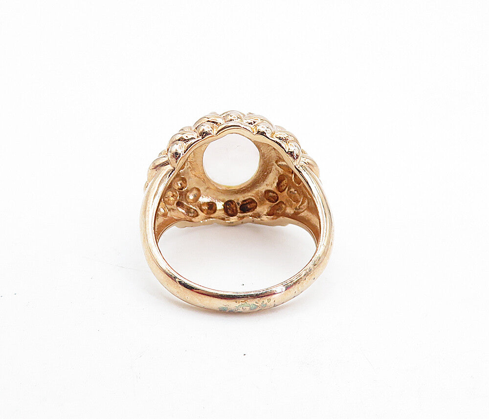 ROSS SIMON 925 Silver  Rose Quartz Weaved Dome Cocktail Ring Sz 9  RG6801