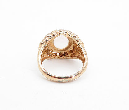 ROSS SIMON 925 Silver  Rose Quartz Weaved Dome Cocktail Ring Sz 9  RG6801