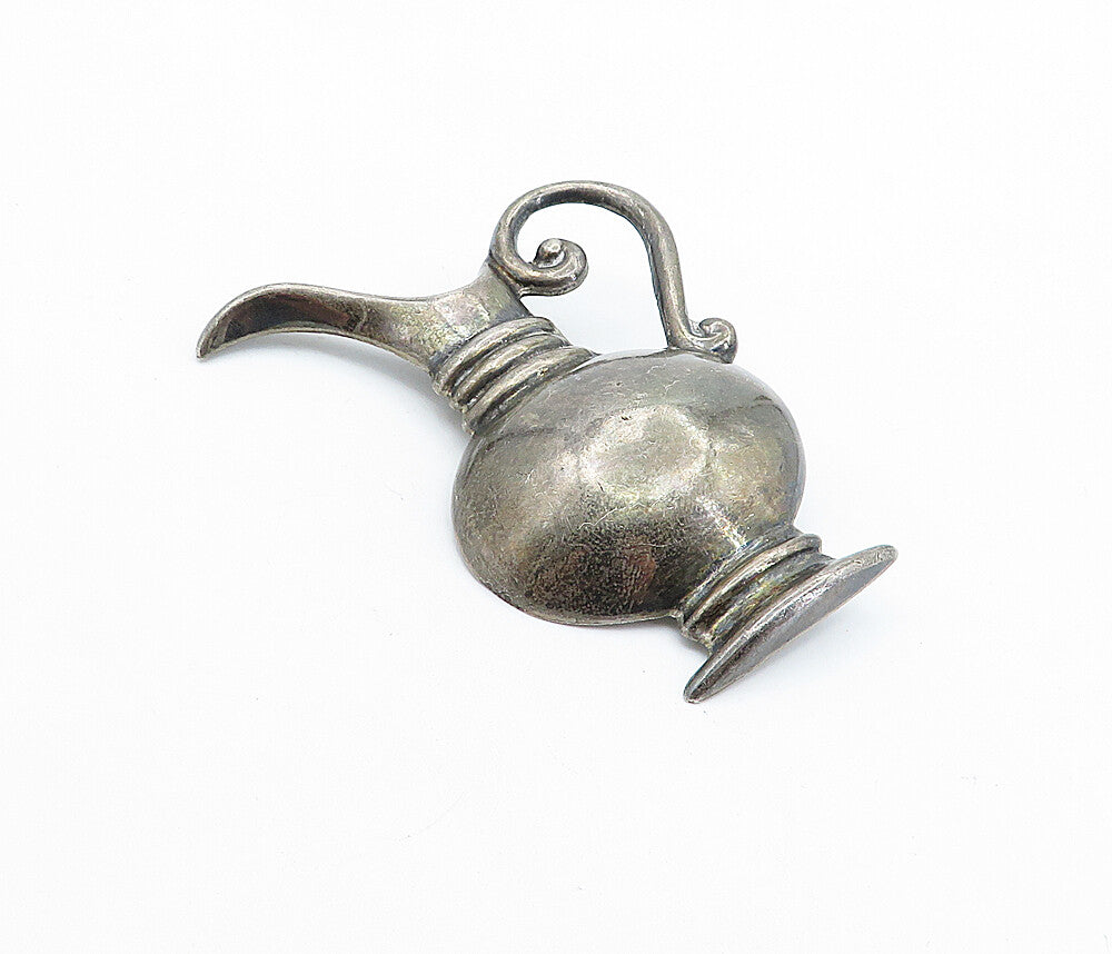 MEXICO 925 Sterling Silver  Vintage Dark Tone Water Pitcher Brooch Pin  BP2501