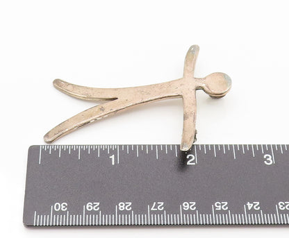 GUNN TRIGERE 925 Sterling Silver Vintage Modernist Figure Brooch Pin BP10128