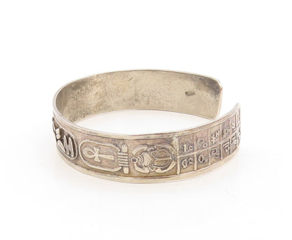 925 Sterling Silver Vintage Bracelet MIDDLE EAST Cartouche Design Cuff   BT10953