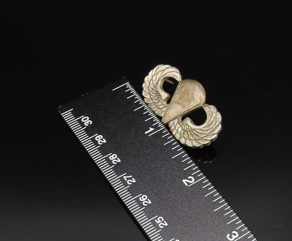 925 Sterling Silver  Vintage United States Military Parachute Wings Pin TR3429