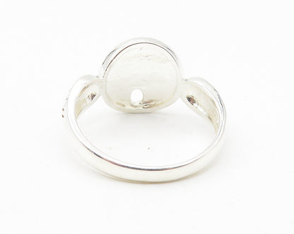 925 Sterling Silver  Shiny Two Tone Starfish Motif Band Ring Sz 8  RG11109