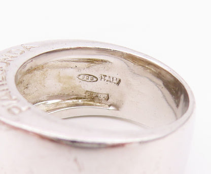 925 Sterling Silver Vintage Ring PIANEGONDA Carved Wide Band Sz 7  RG33083