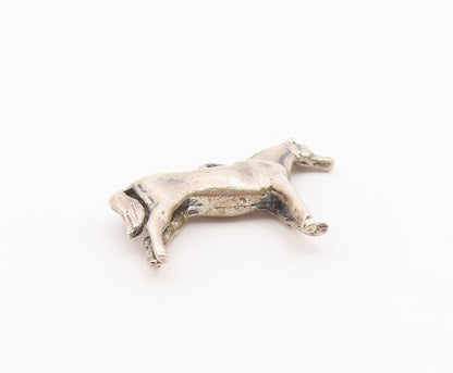 925 Sterling Silver  Vintage Shiny Sanding Horse Animal Motif Pendant  PT19390