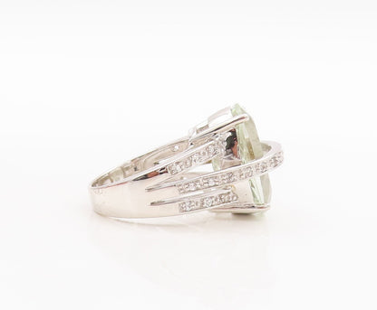 925 Sterling Silver Vintage Ring Oval Cut Gemstone Topaz Band  Sz 7  RG29800