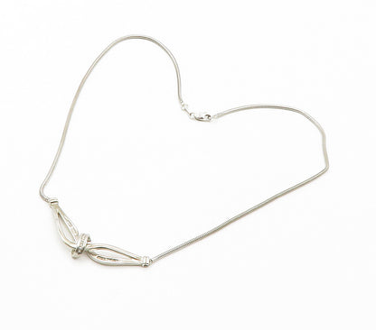 925 Sterling Silver  Genuine Diamonds Shiny Snake Chain Necklace  NE2525
