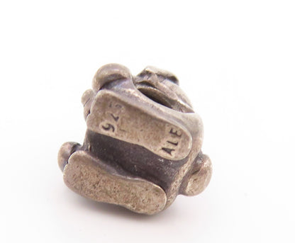 925 Sterling Silver Vintage Pendant PANDORA Dark Tone Rabbit Charm  PT23948