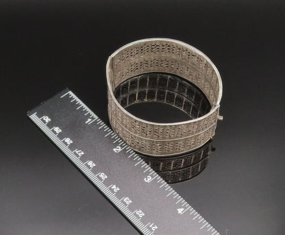 925 Sterling Silver Vintage Antique Spiral Wire Openwork Bangle Bracelet  BT9552