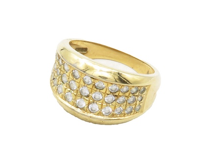 ROSS SIMON 925 Silver  White Topaz Gold Plated Tapered Band Ring Sz 7  RG12616