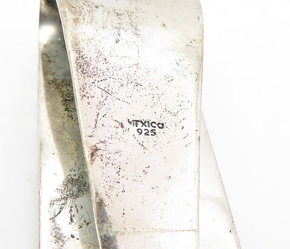 MEXICO 925 Sterling Silver  Vintage Raised Striped Detail Money Clip  TR1327